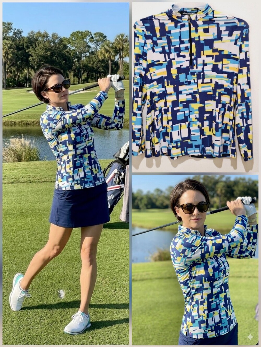 💙Simplicite by Jamie Sadock long sleeve pullover  golf top 🤍LARGE